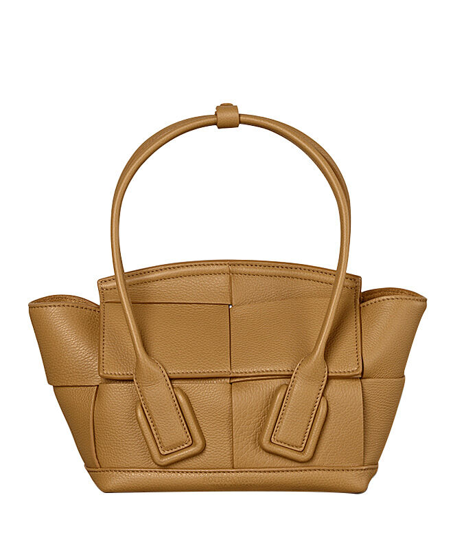 Bottega Veneta Mini Arco Top Handle Bag Leather Apricot